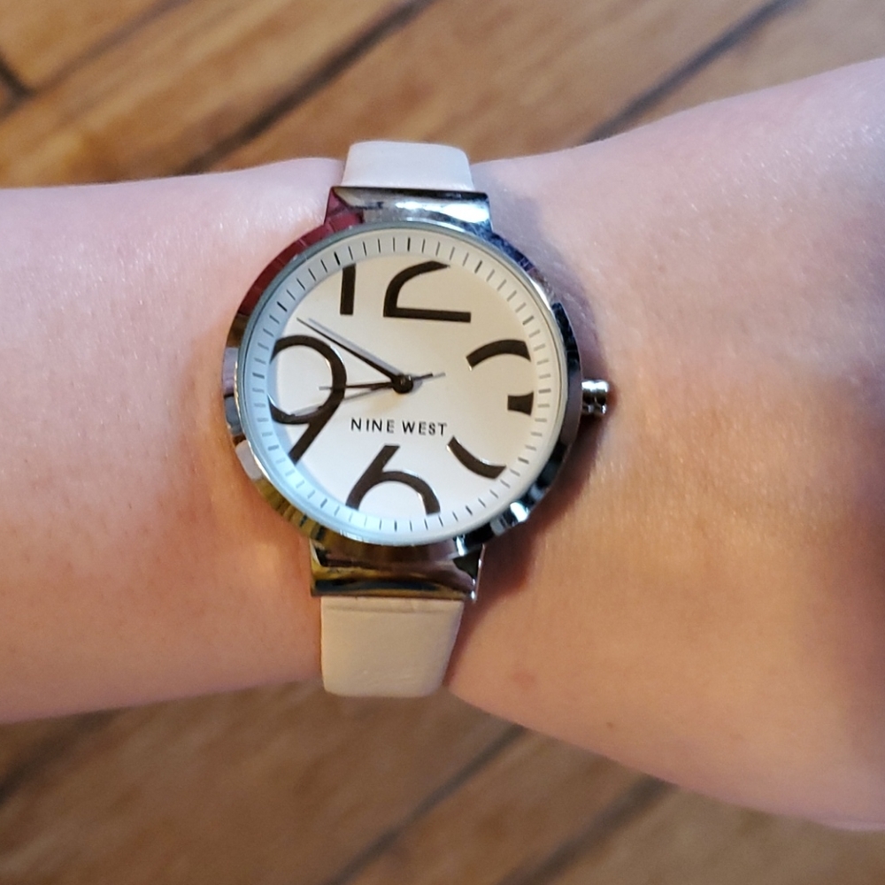 Nine West Watch Light Rose Pink Silver and White